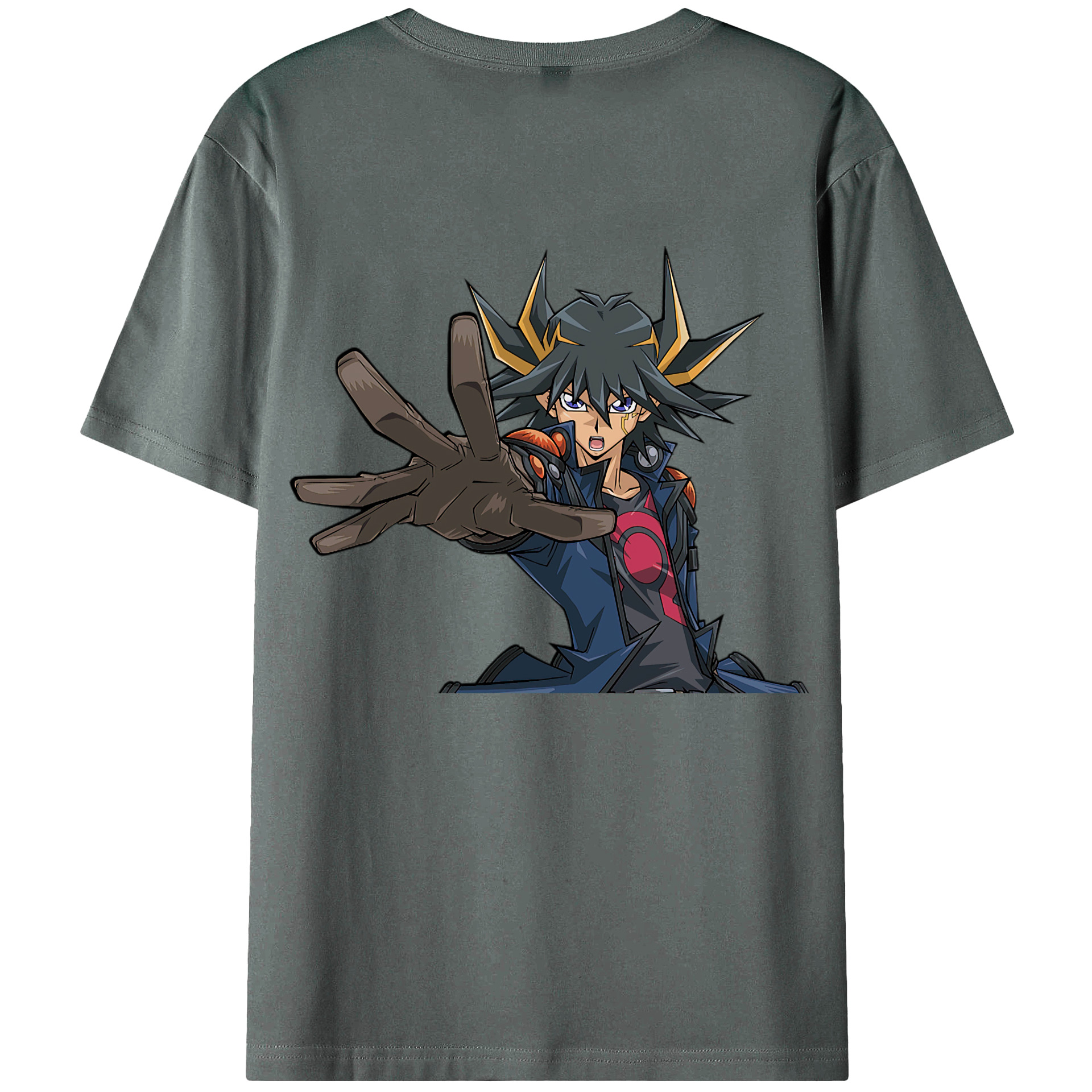 （画像用） 遊☆戯☆王 Yu-Gi-Oh! 綿100％ メンズ半袖Tシャツ（バックプリント） 通気性